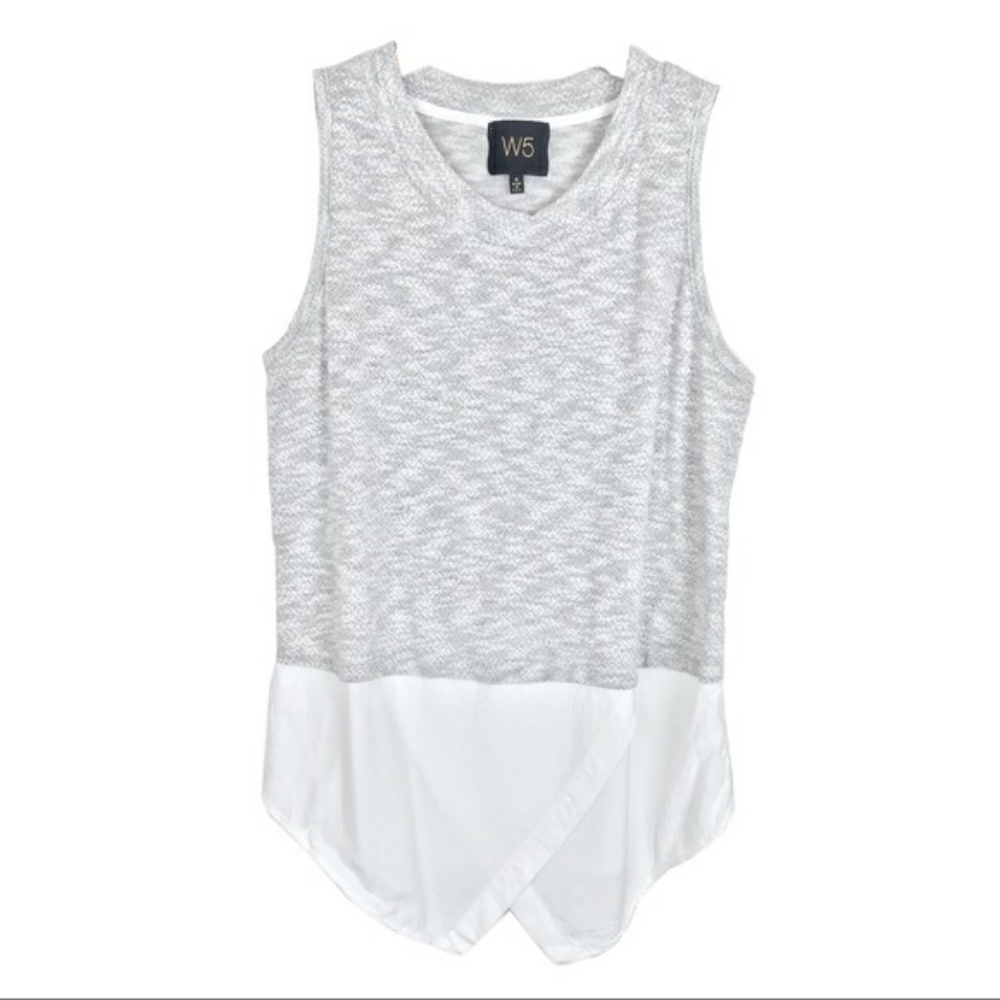 Anthropologists grey heathered layered tank